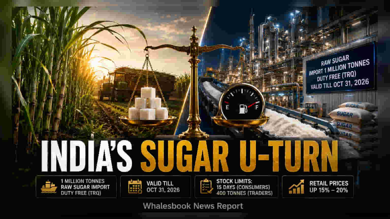 Sugar Import: મોંઘવારી પર લગામ! સરકારે મંજૂર કરી **1 મિલિયન ટન** ખાંડની ડ્યુટી-ફ્રી આયાત