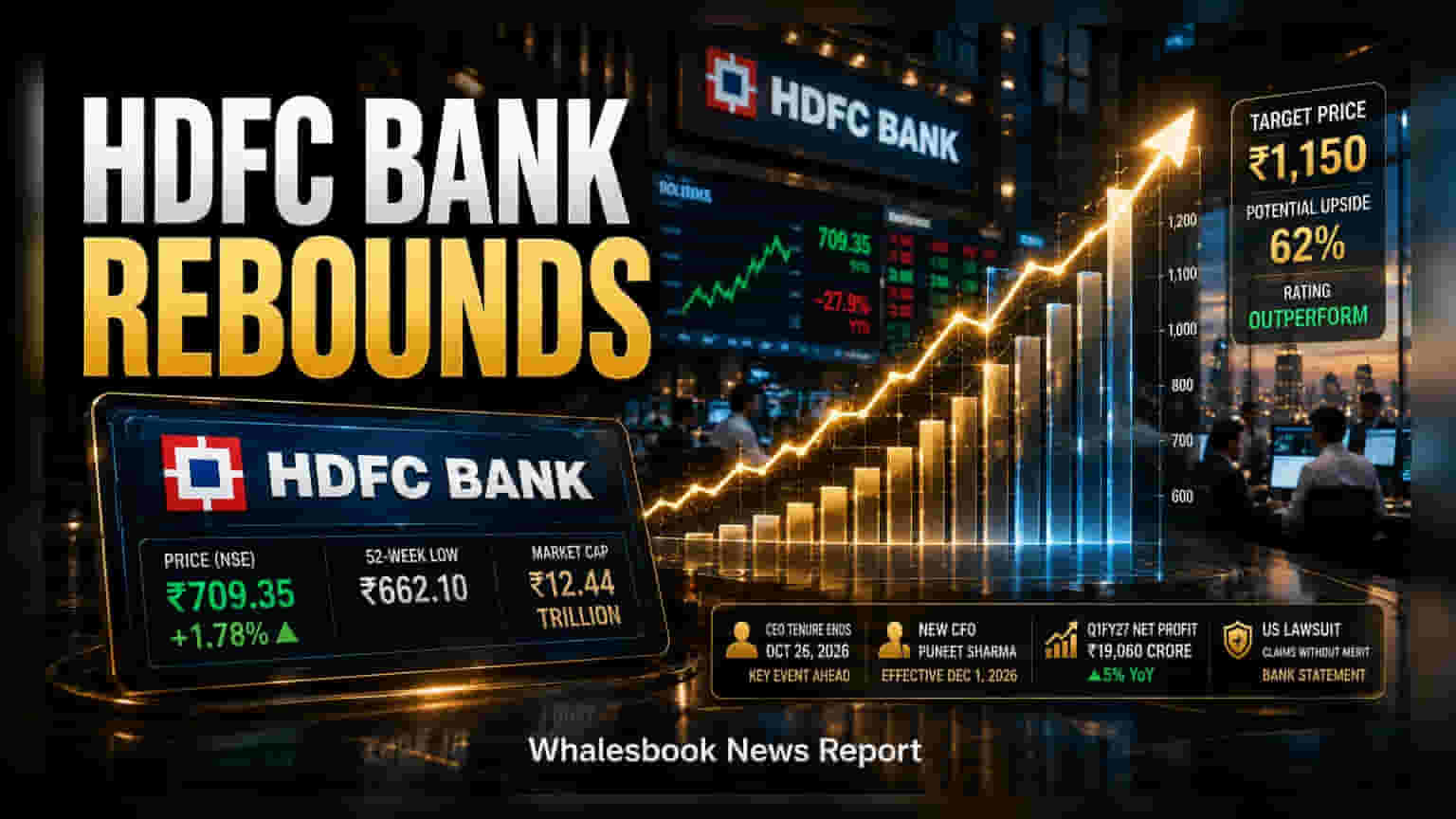 HDFC Bank Rebounds; Macquarie Sees 62% Upside Amid CEO Uncertainty