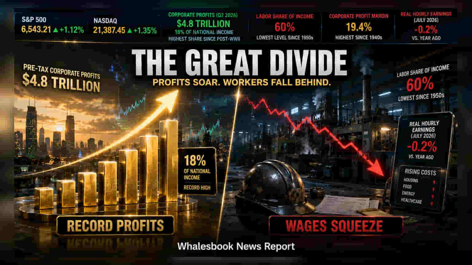 US Corporate Profits Hit Record $4.8 Trillion as Labor Share Drops