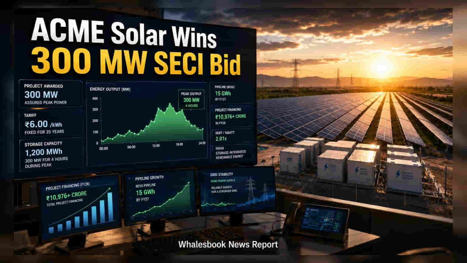 ACME Solar: SECI ਤੋਂ ਮਿਲਿਆ **300 MW** ਦਾ ਵੱਡਾ ਪ੍ਰੋਜੈਕਟ, ₹6/kWh ਦੇ ਰੇਟ 'ਤੇ ਹੋਇਆ ਸਮਝੌਤਾ