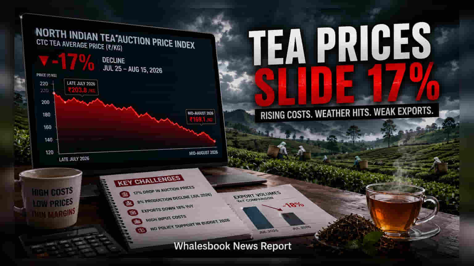 North India Tea Prices Slide 17% As Sector Struggles With Costs