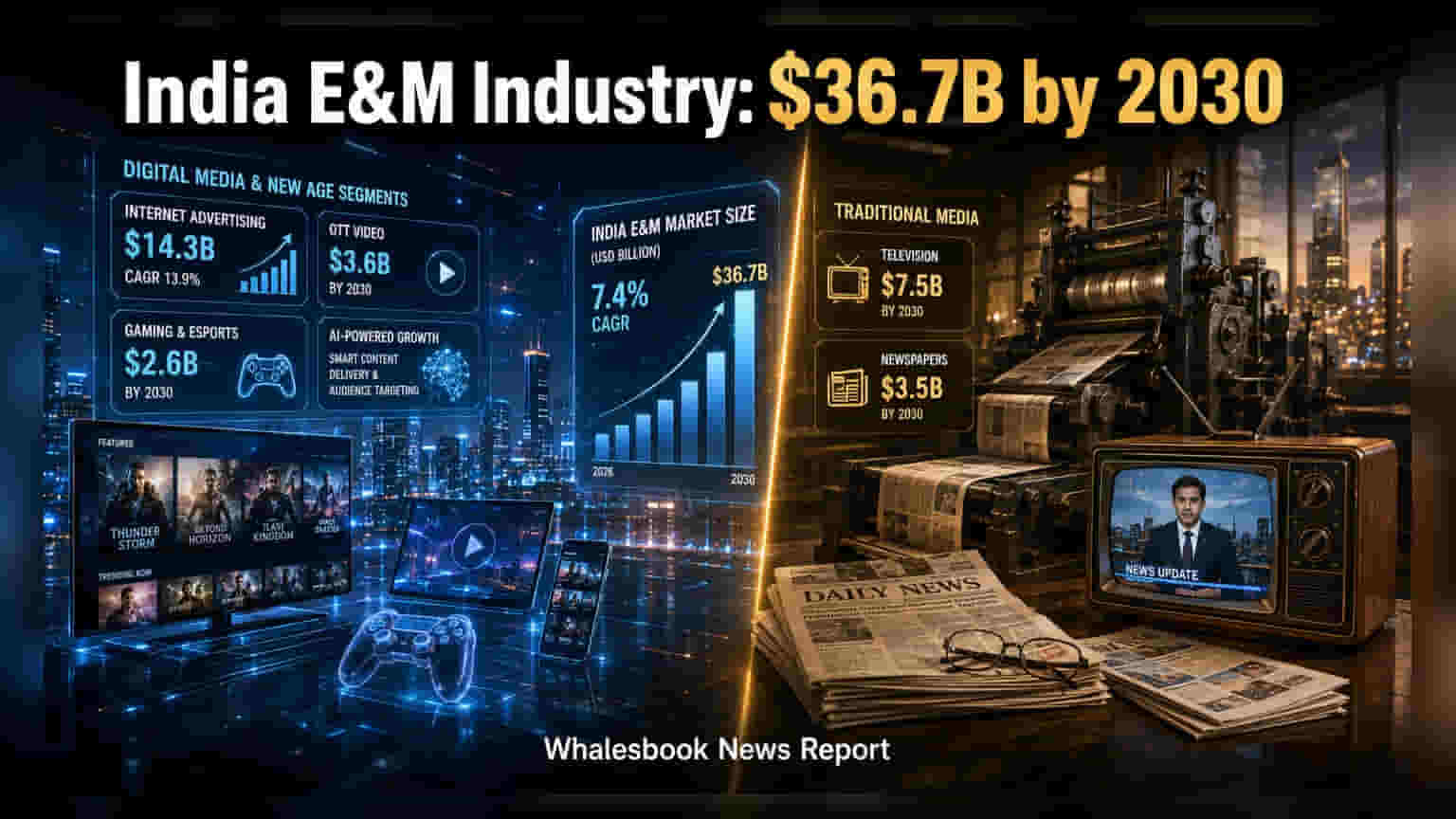 Indian Media Sector: ૨૦૩૦ સુધીમાં ઇન્ડિયન મીડિયા સેક્ટર **$36.7 અબજ**નું કદ પકડશે