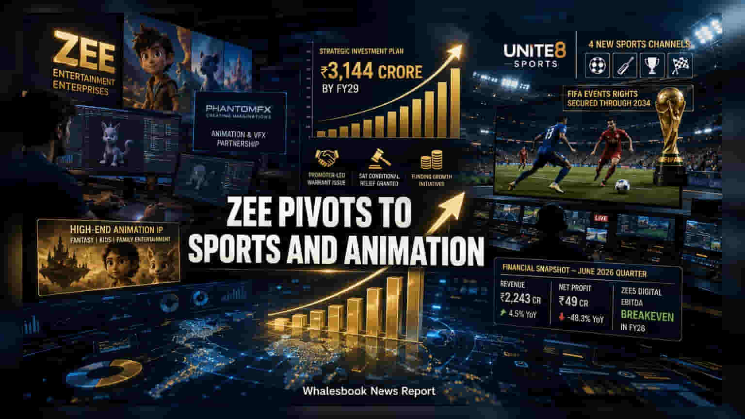 Zee Entertainment ਦਾ ਵੱਡਾ ਬਦਲਾਅ: Sports ਅਤੇ Animation 'ਤੇ ਲੱਗੀ ਬਾਜ਼ੀ, ਕੀ ਮੁਨਾਫਾ ਵਧੇਗਾ?