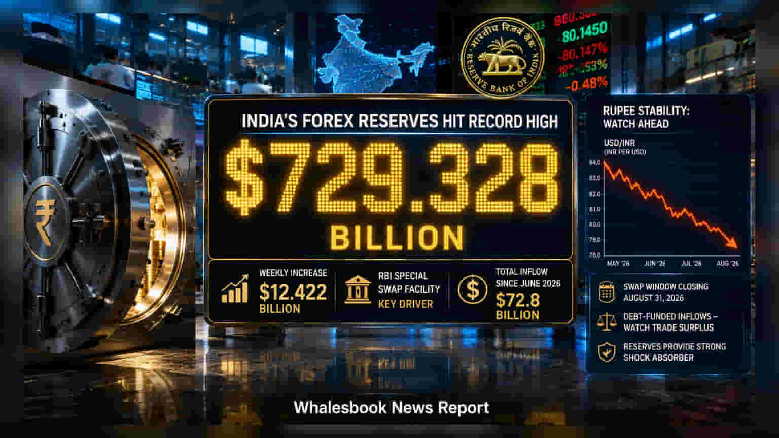 India Forex Reserves: ਰਿਕਾਰਡ **$729 ਅਰਬ** ਦੇ ਪਾਰ! RBI ਦੇ ਸਵੈਪ ਨਾਲ ਮਿਲੀ ਵੱਡੀ ਰਾਹਤ