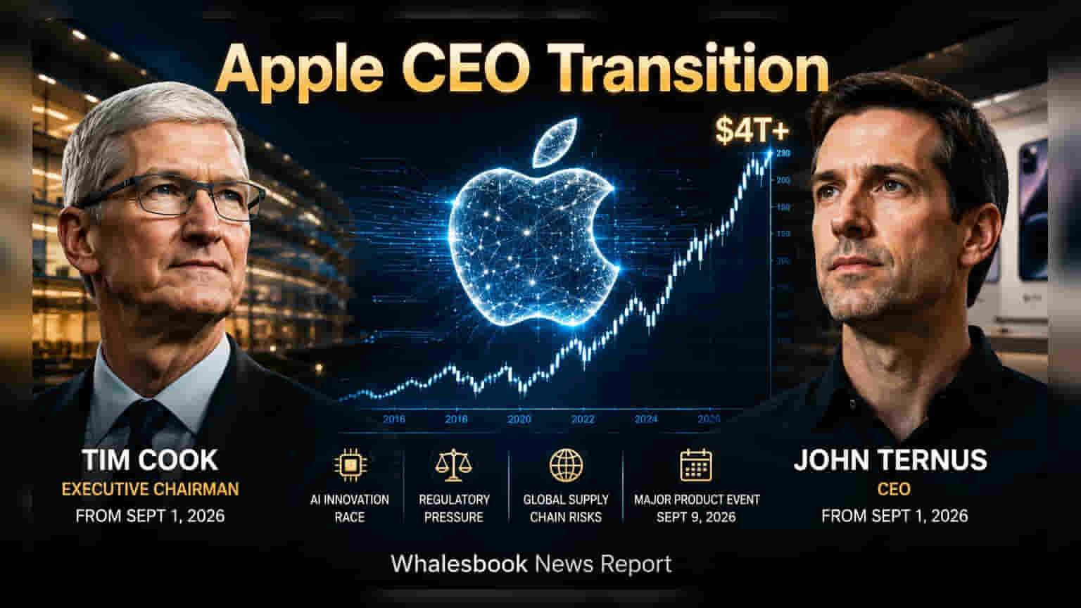 Apple CEO Tim Cook விலகல்; புதிய CEO-வாக John Ternus நியமனம்!