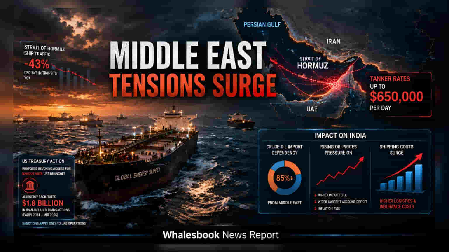 Strait of Hormuz में तनाव: मिडिल ईस्ट संकट से बढ़ी शिपिंग लागत, भारत के लिए क्या हैं रिस्क?
