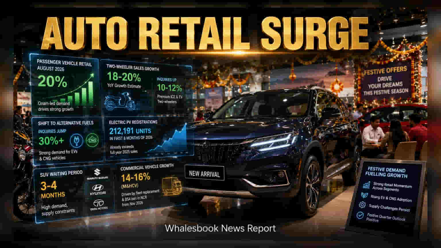 Auto Retail Sales Surge in August Ahead of Peak Festive Season