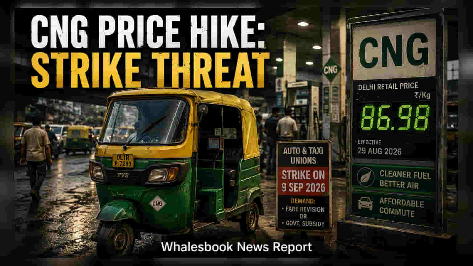 Delhi Auto Unions: CNG ਦੇ ਵਧੇ ਰੇਟਾਂ ਖਿਲਾਫ 9 ਸਤੰਬਰ ਨੂੰ ਚੱਕਾ ਜਾਮ, IGL ਲਈ ਵਧੀਆ ਮੁਸੀਬਤ