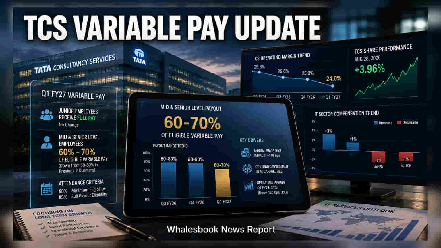 TCS Employees: ਮਿਡ-ਸੀਨੀਅਰ ਕਰਮਚਾਰੀਆਂ ਲਈ Variable Pay 'ਚ ਕਟੌਤੀ, ਜਾਣੋ ਕੀ ਹੈ ਕੰਪਨੀ ਦਾ ਨਵਾਂ ਫੈਸਲਾ