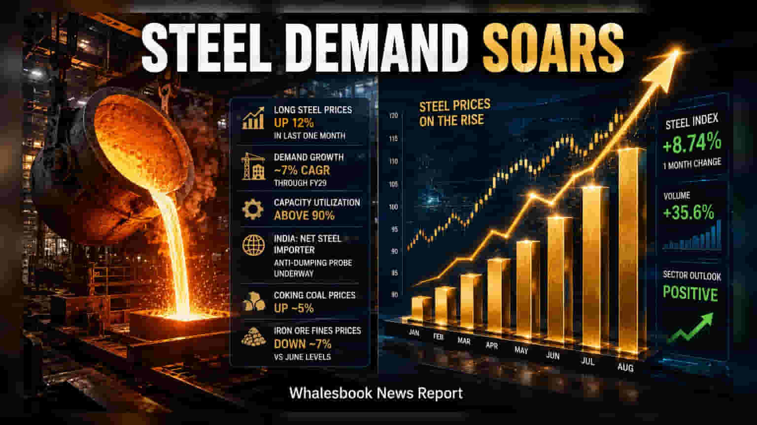 Indian Steel: ਸਟੀਲ ਦੀਆਂ ਕੀਮਤਾਂ ਵਿੱਚ **12%** ਦਾ ਉਛਾਲ, ਜਾਣੋ ਕਿਉਂ ਵਧ ਰਹੀ ਹੈ ਮੰਗ