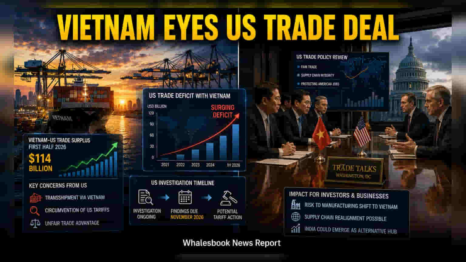 Vietnam Trade Crisis: ਅਮਰੀਕਾ ਦੇ ਨਿਸ਼ਾਨੇ 'ਤੇ Vietnam, ਨਵੰਬਰ ਵਿੱਚ ਲੱਗ ਸਕਦੇ ਹਨ ਵੱਡੇ ਟੈਰਿਫ