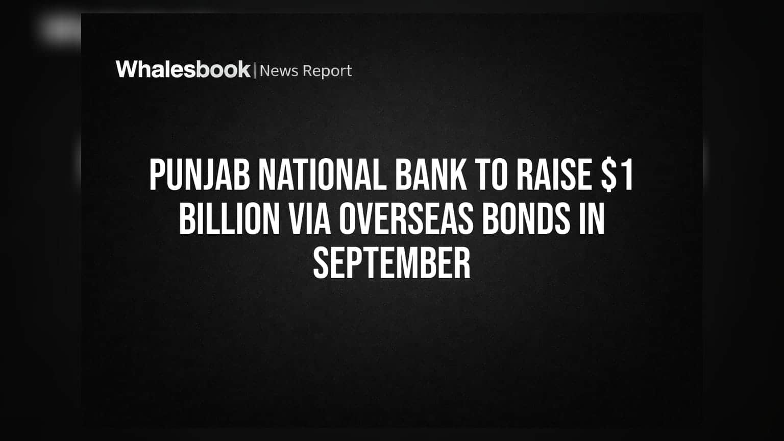 Punjab National Bank to Raise $1 Billion via Overseas Bonds in September