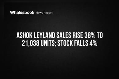 Ashok Leyland Sales Rise 38% to 21,038 Units; Stock Falls 4%