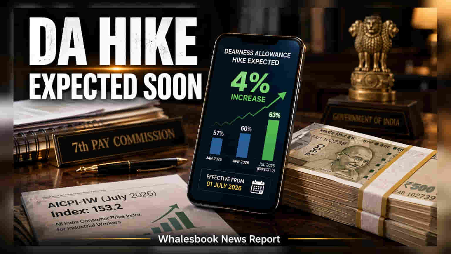 Central Government Employees Eye 3% DA Hike After July Inflation Data
