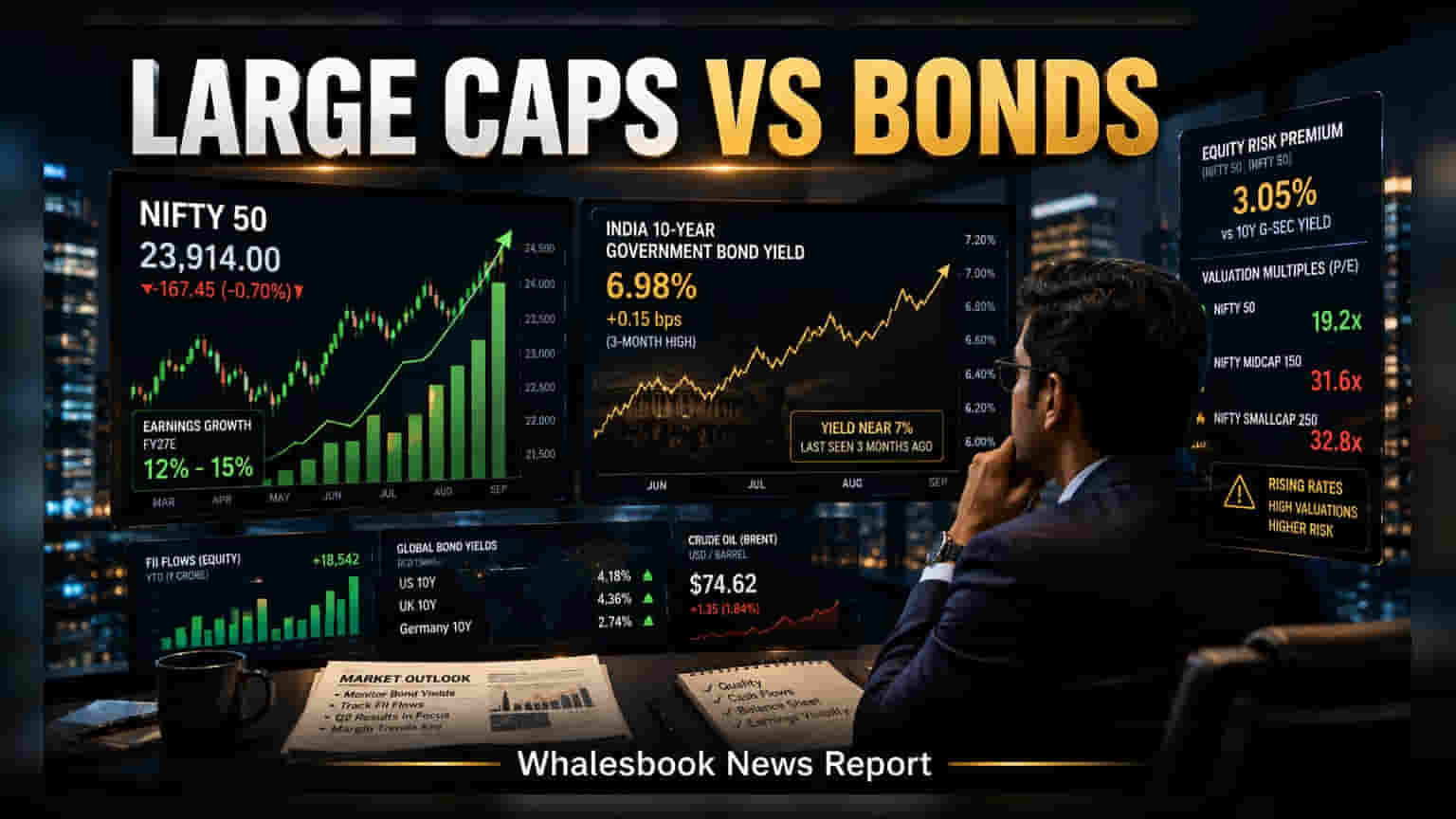 Investors Pivot to Large-Caps as Bond Yields Near 7%