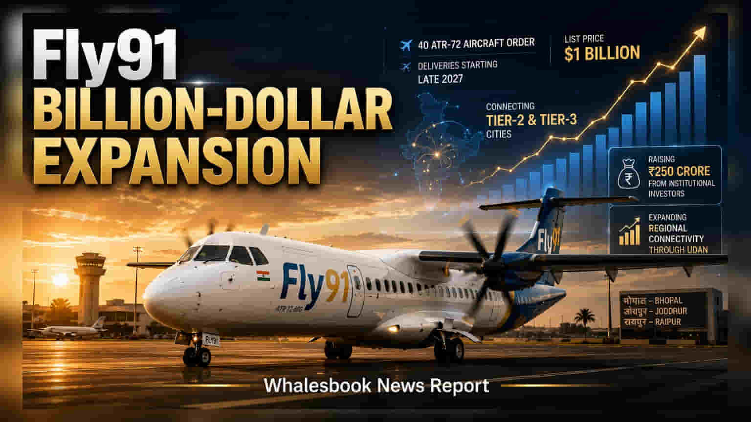 Fly91 ਦਾ ਵੱਡਾ ਐਕਸਪੈਂਸ਼ਨ ਪਲਾਨ: **40** ਨਵੇਂ ATR-72 ਜਹਾਜ਼ਾਂ ਦਾ ਆਰਡਰ, ਜਾਣੋ ਪੂਰੀ ਡੀਲ