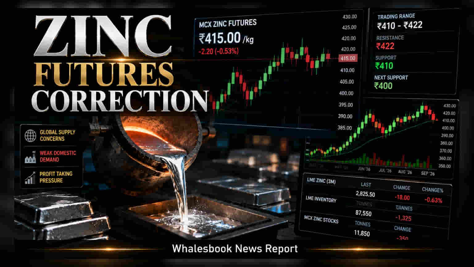 MCX Zinc: ₹415-ல் ஜிங்க் நிலவரம்! கன்சாலிடேஷன் கட்டத்தில் தவிக்கும் முதலீட்டாளர்கள்