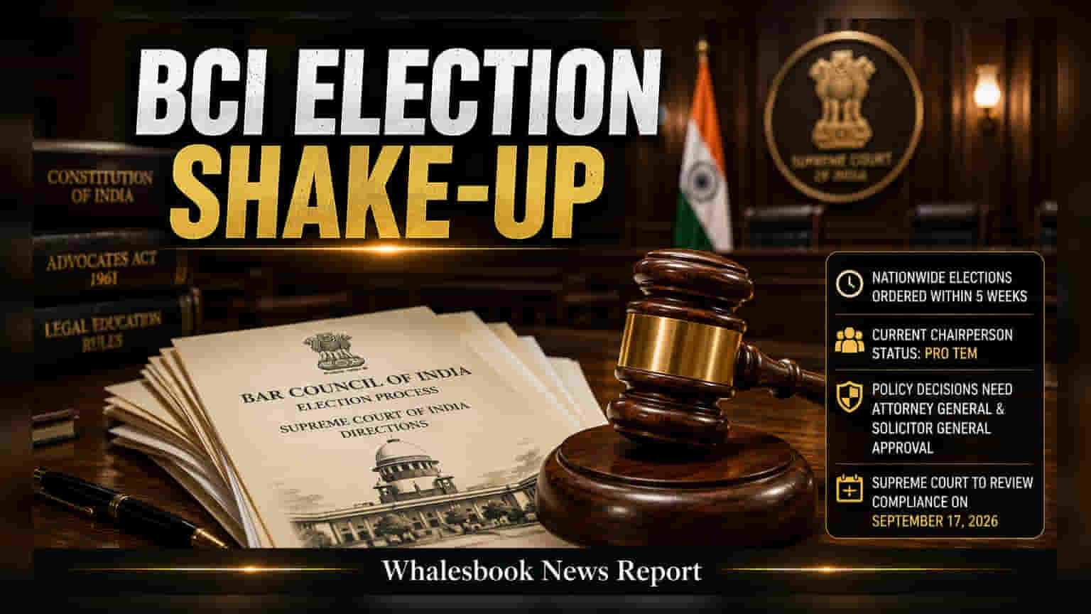 Supreme Court નો મોટો નિર્ણય: Bar Council of India ના ચેરમેનની સત્તા પર કાપ, **5** અઠવાડિયામાં ચૂંટણીના આદેશ