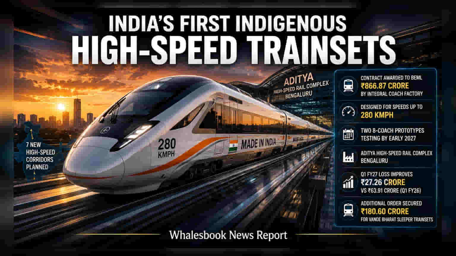 BEML to Build 280 KMPH Indigenous Bullet Train by 2027