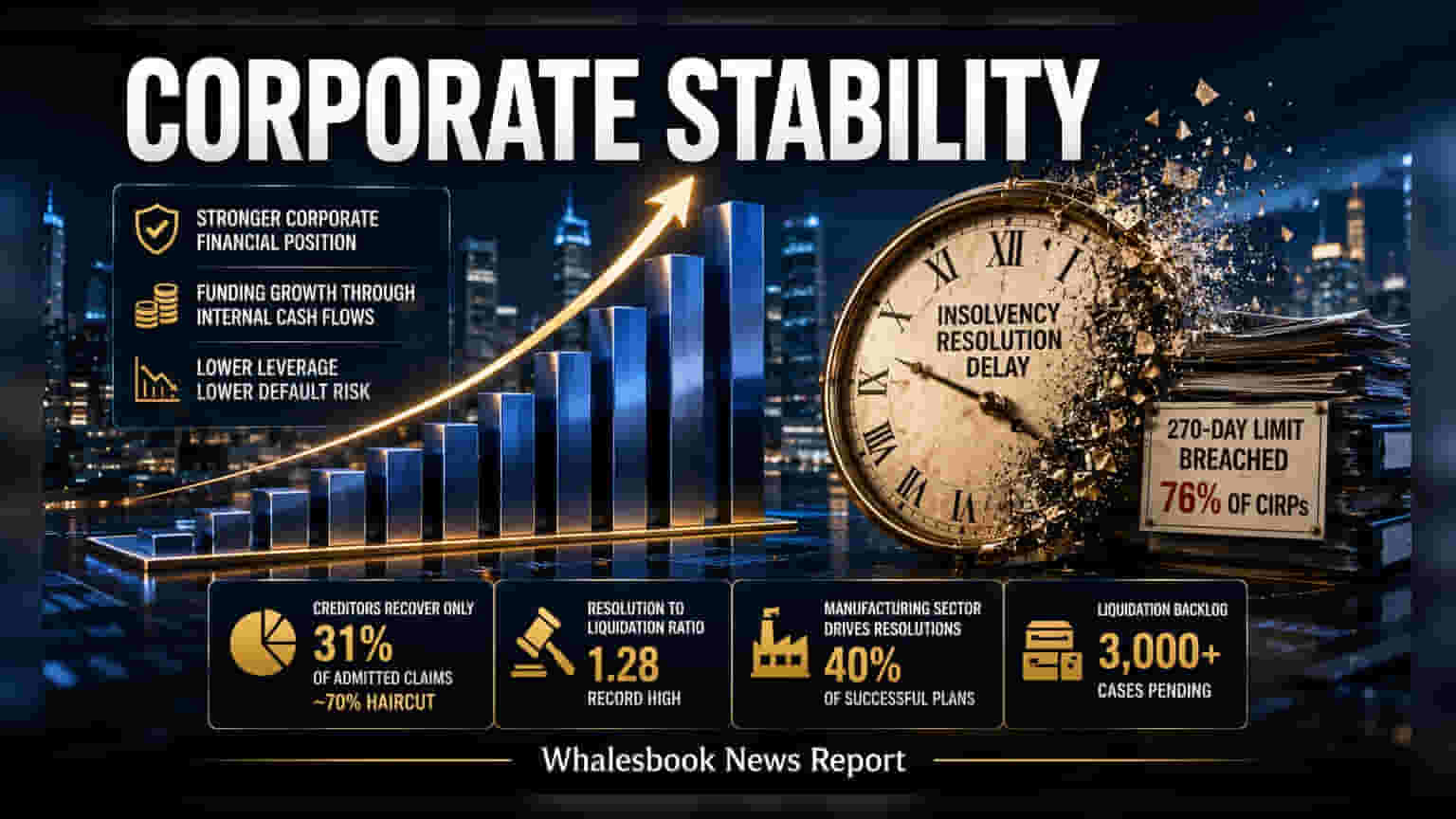 Corporate Credit: કંપનીઓની સ્થિતિ મજબૂત છતાં IBC હેઠળ લેણદારોને **70%** સુધીનું નુકસાન