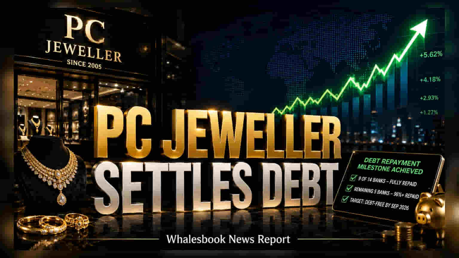 PC Jeweller: 9 બેંકનું દેવું પૂરું, કંપની બનશે Debt-Free; શેરમાં **6%** નો ઉછાળો