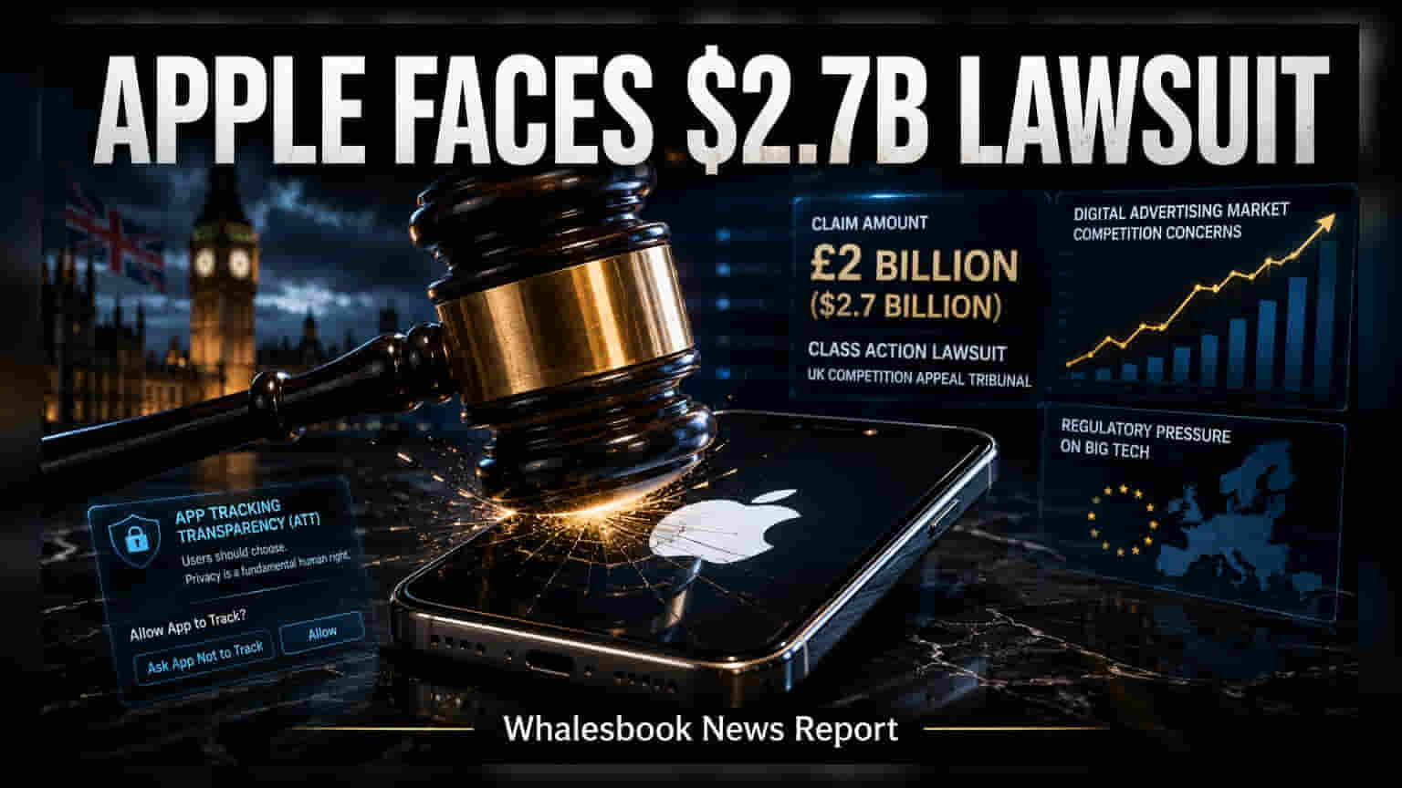 Apple 'ਤੇ ਲੱਗਿਆ **$2.7 ਬਿਲੀਅਨ** ਦਾ ਵੱਡਾ ਮੁਕੱਦਮਾ, ਵਿਵਾਦਾਂ 'ਚ ਘਿਰੀ ਕੰਪਨੀ ਦੀ ਐਡ ਪਾਲਿਸੀ