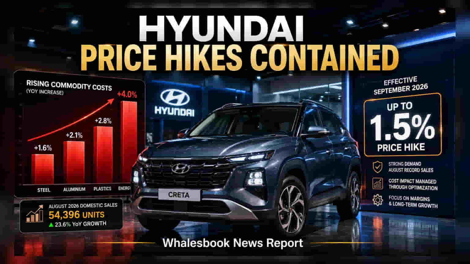 Hyundai Motor India: ਗੱਡੀਆਂ ਦੀਆਂ ਕੀਮਤਾਂ ਵਿੱਚ ਵਾਧਾ, ਸਤੰਬਰ ਤੋਂ ਲਾਗੂ ਹੋਣਗੇ ਨਵੇਂ ਰੇਟ