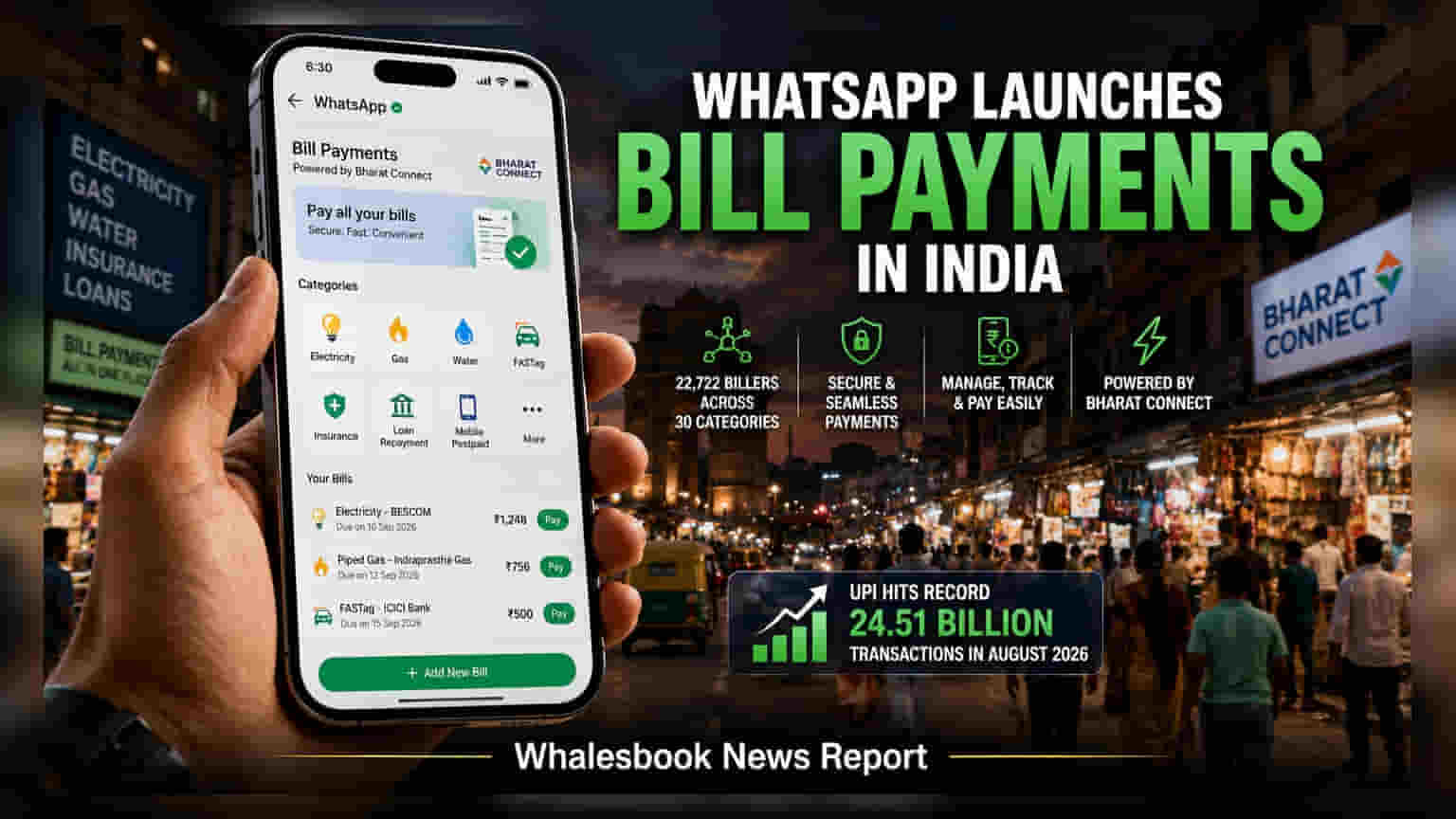 WhatsApp Bill Payments: ਹੁਣ ਐਪ ਤੋਂ ਹੀ ਭਰੋ ਬਿਜਲੀ-ਪਾਣੀ ਦੇ ਬਿੱਲ, Bharat Connect ਨਾਲ ਮੈਦਾਨ ਵਿੱਚ ਨਿੱਤਰਿਆ WhatsApp