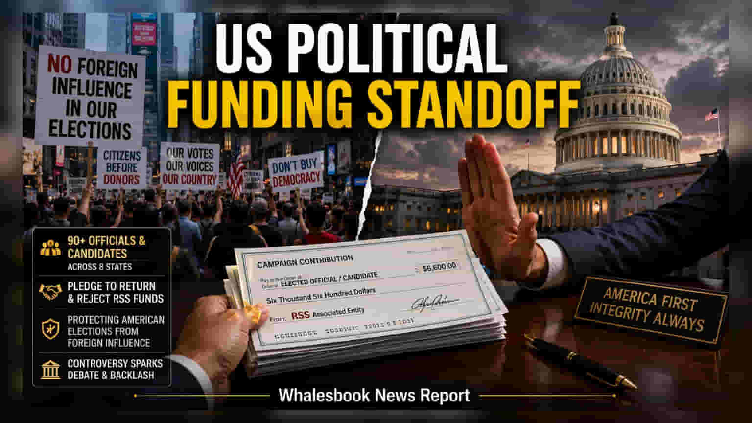 US Politics: 90 ਅਮਰੀਕੀ ਨੇਤਾਵਾਂ ਦਾ ਵੱਡਾ ਐਲਾਨ, RSS ਨਾਲ ਜੁੜੇ ਫੰਡ ਲੈਣ ਤੋਂ ਕੀਤਾ ਇਨਕਾਰ