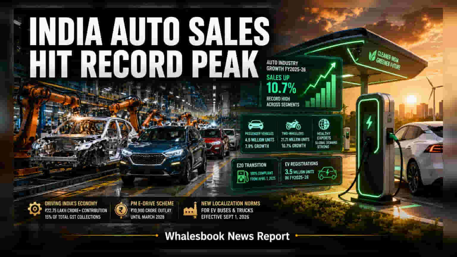 India Auto Sector FY26 Sales Hit Record Highs, EV Shift Accelerates