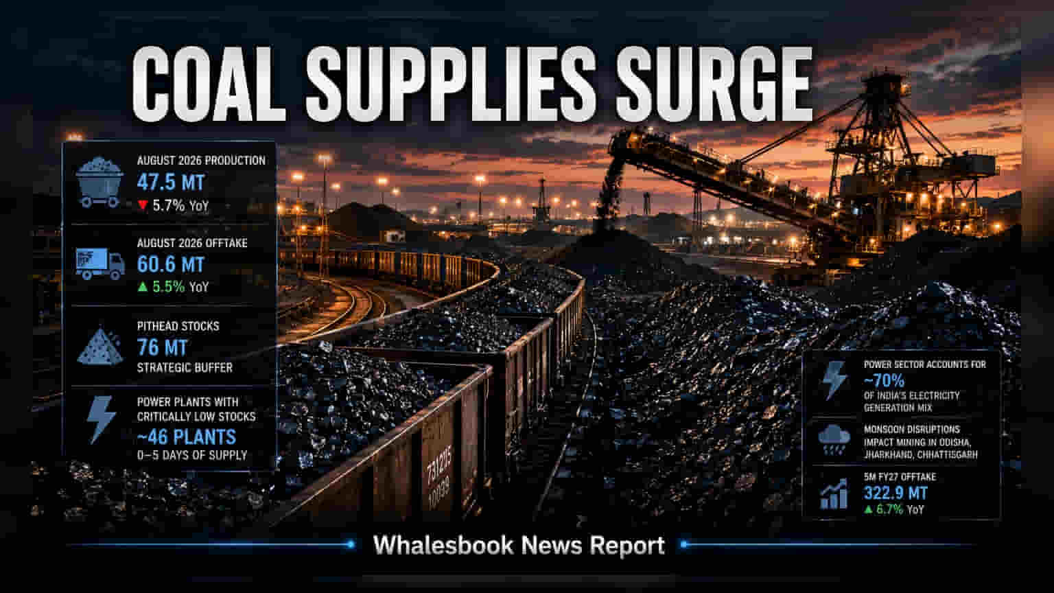 Coal India Rushes Supplies to Power Plants as Stocks Dip