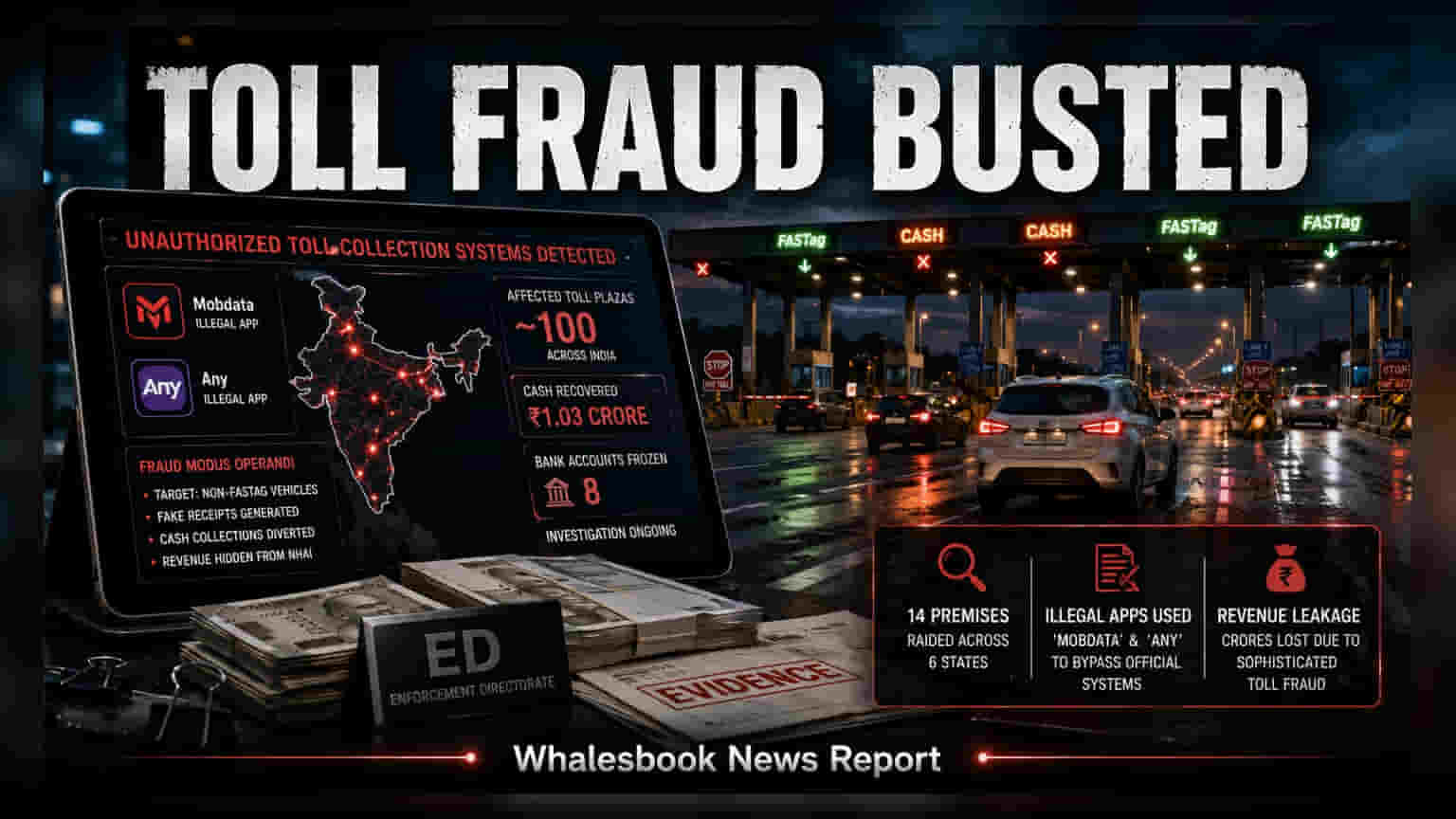 ED Uncovers Toll Fraud Across 100 Plazas Using Fake Apps