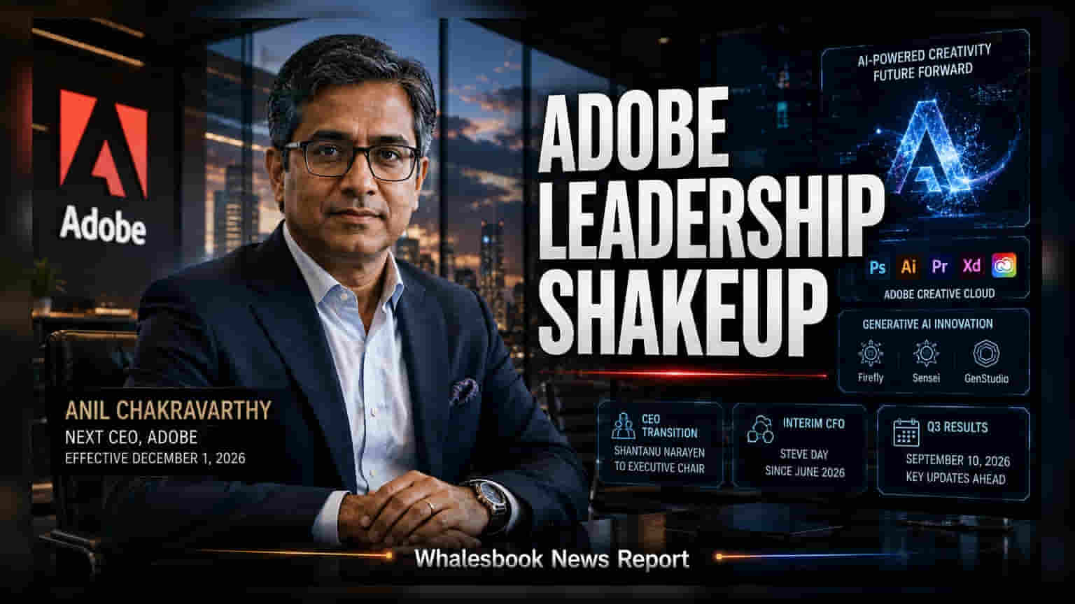 Adobe Names Anil Chakravarthy CEO From Dec 1; Stock Dips