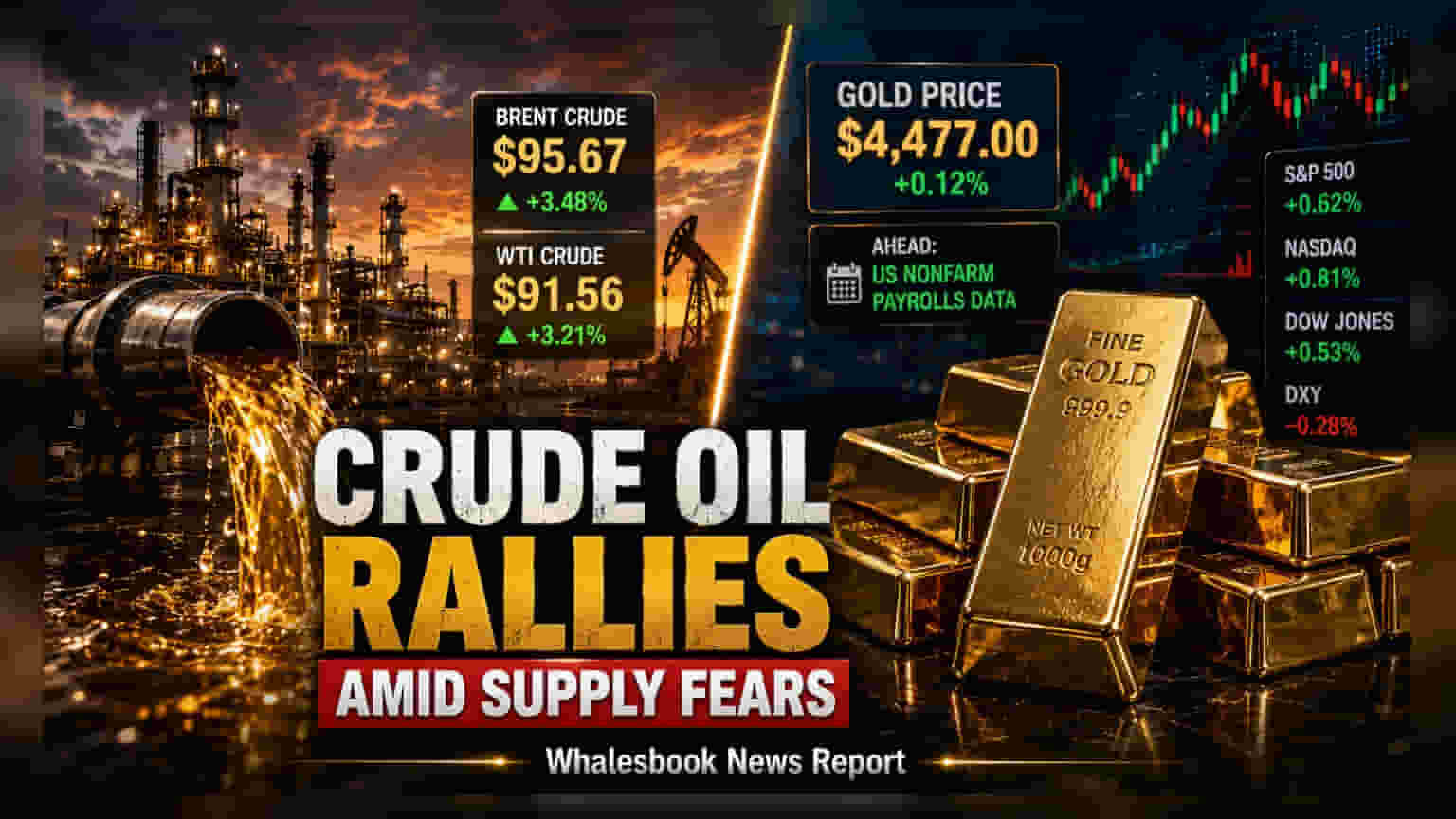 Crude Oil Hits Weekly Highs on US-Iran Tensions; Gold Awaits US Jobs Data