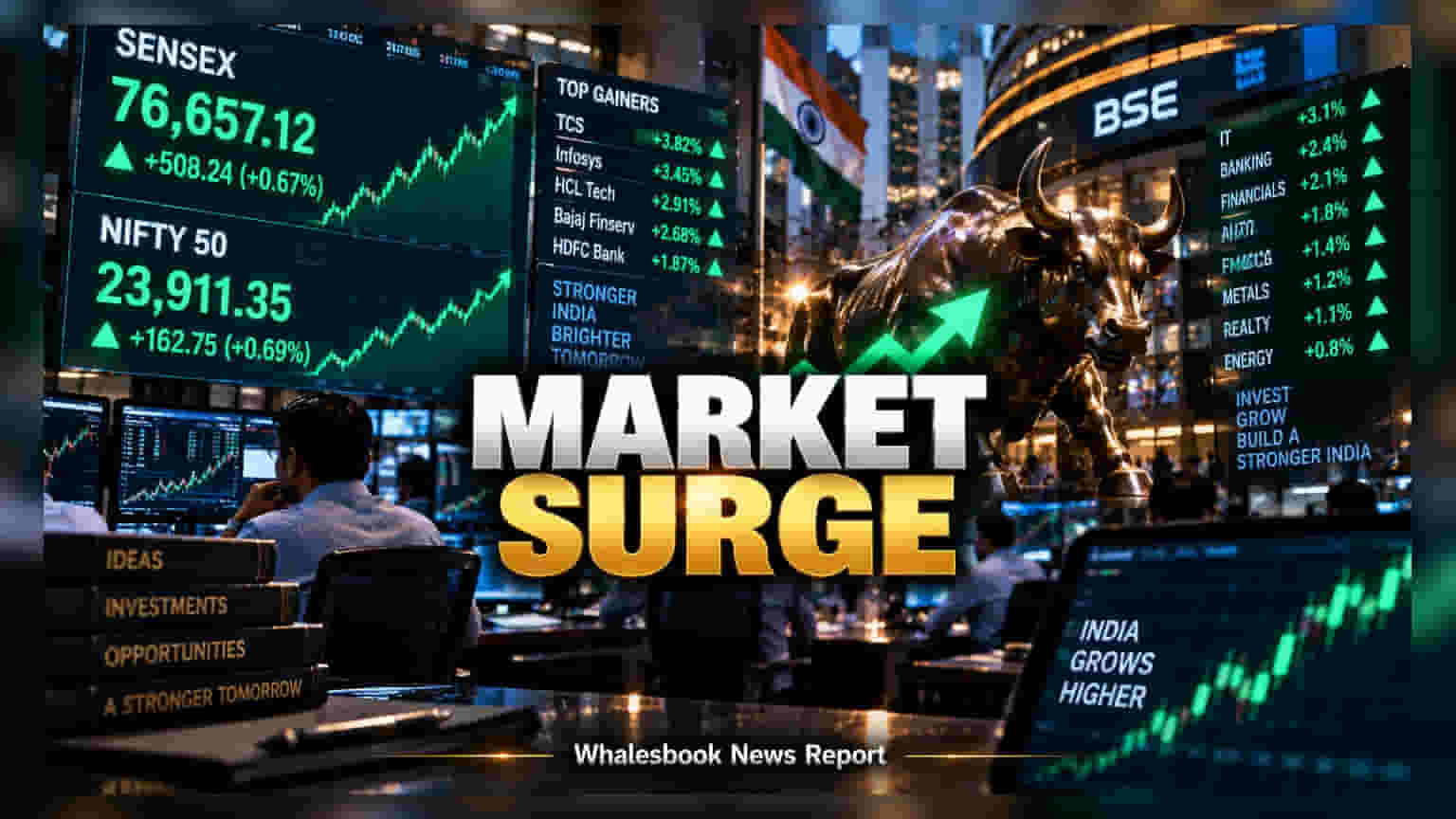 Sensex Jumps 500 Points As IT Sector Leads Market Recovery