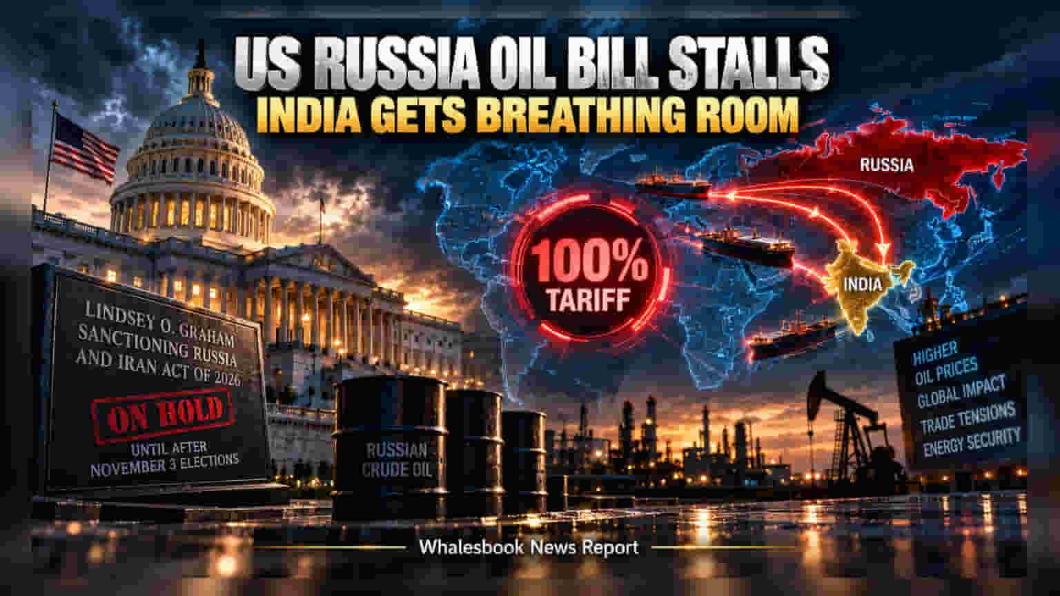 Russia Oil Sanctions Bill: अमेरिकन विधेयकामुळे भारताला मोठा दिलासा, रशियन तेलावरील कारवाई नोव्हेंबरपर्यंत टळली