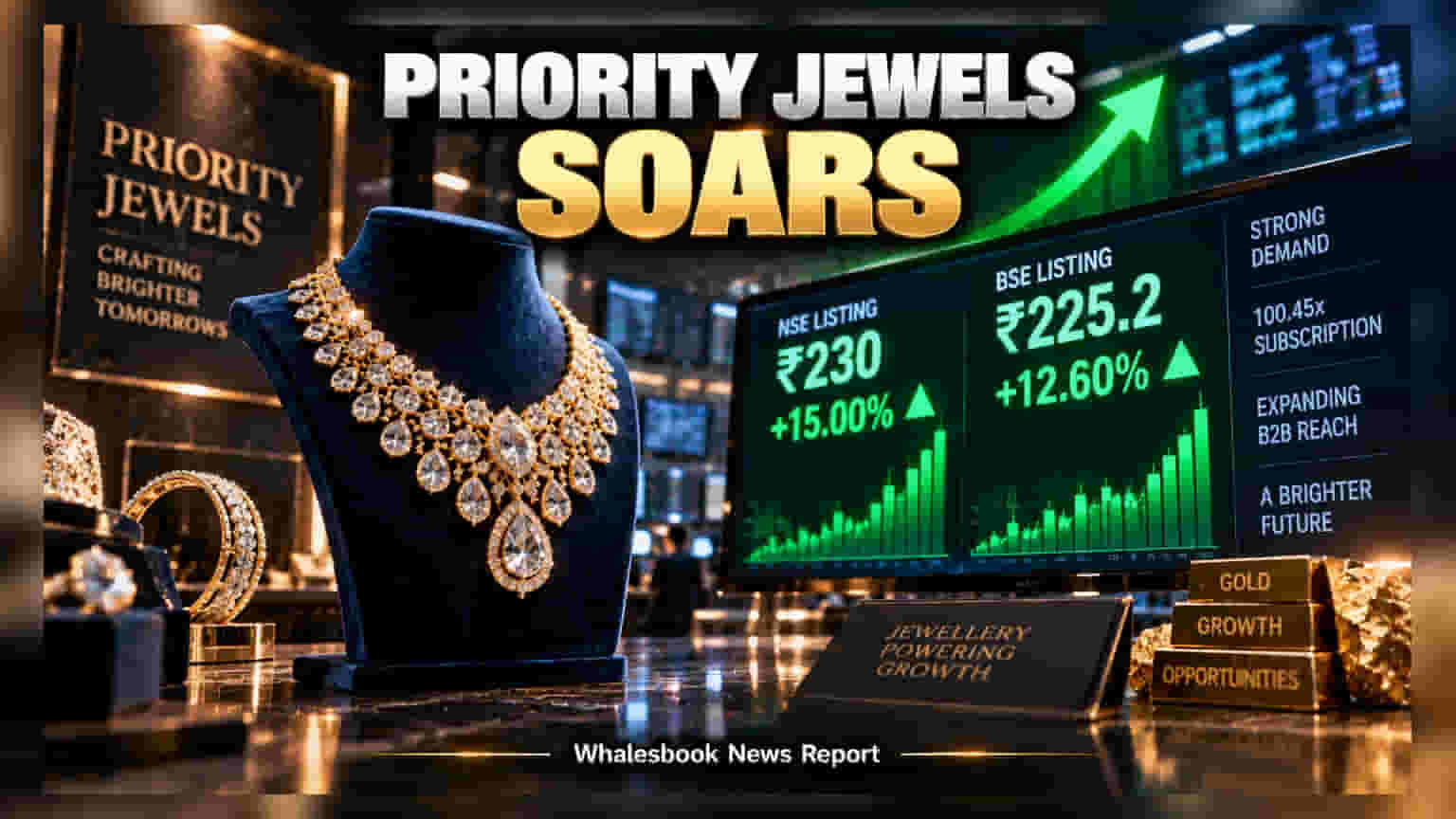 Priority Jewels शेअर बाजारात दणक्यात एन्ट्री: लिस्टिंगमध्ये गुंतवणूकदारांची चांदी, शेअर **१५%** वधारला