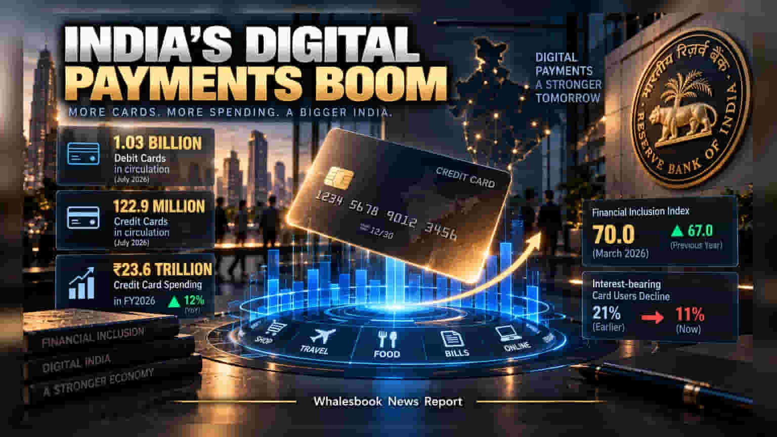 India's Card Spending: कार्ड खर्च **₹23.6 लाख करोड़** के पार, बैंकों के मुनाफे पर बढ़ा दबाव