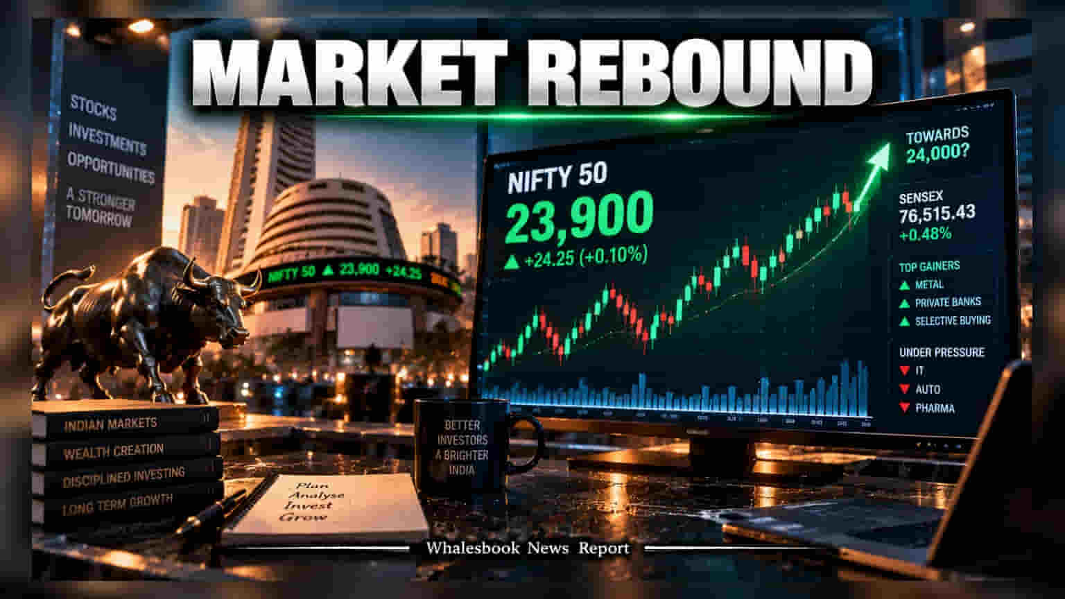Nifty Snaps 4-Day Losing Streak, Closes at 23,897; IPOs Debut Strong