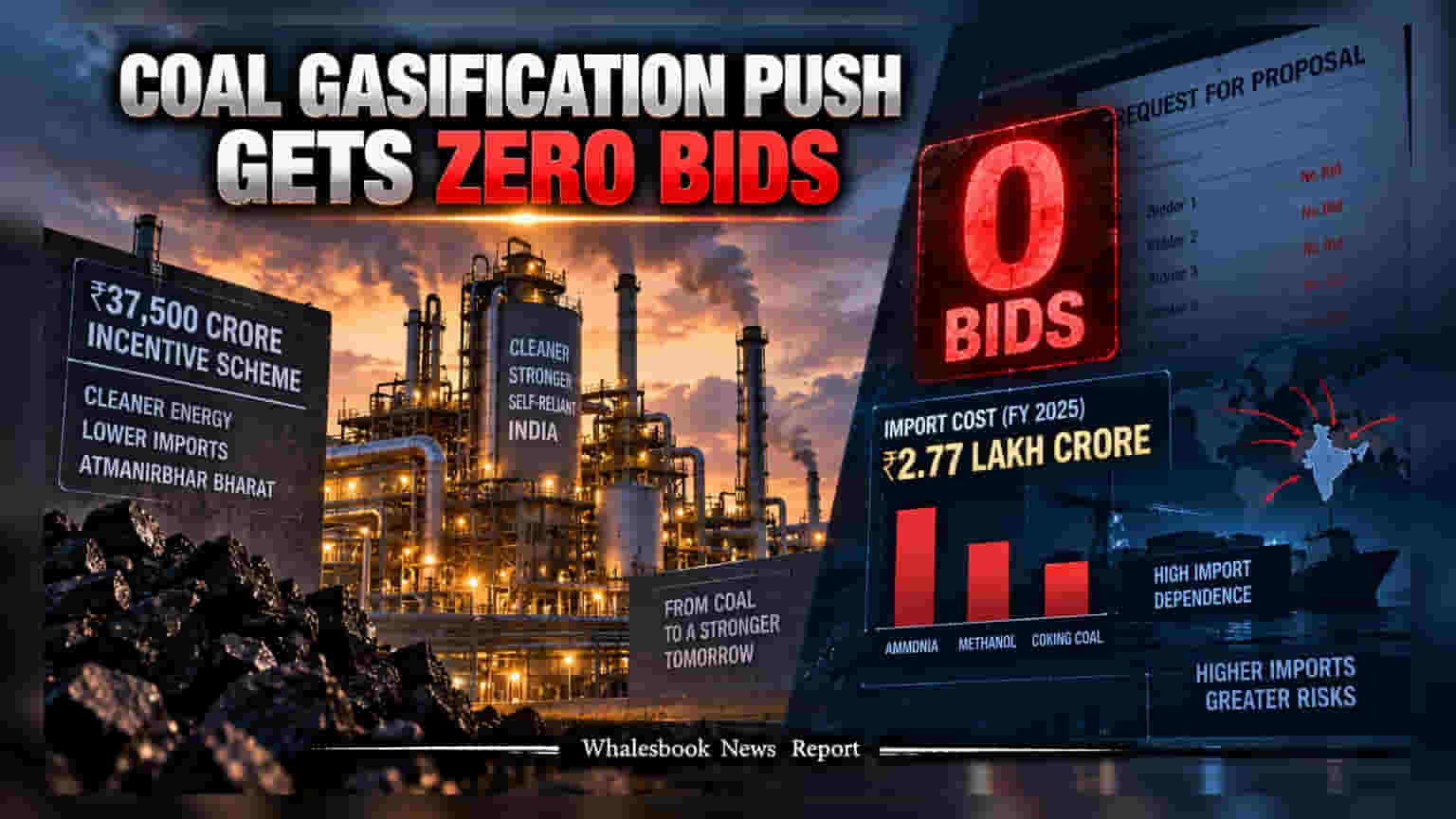 Coal Gasification: सरकारचा **₹३७,५०० कोटींचा** मोठा प्लॅन फसला, एकाही कंपनीने दाखवला नाही रस