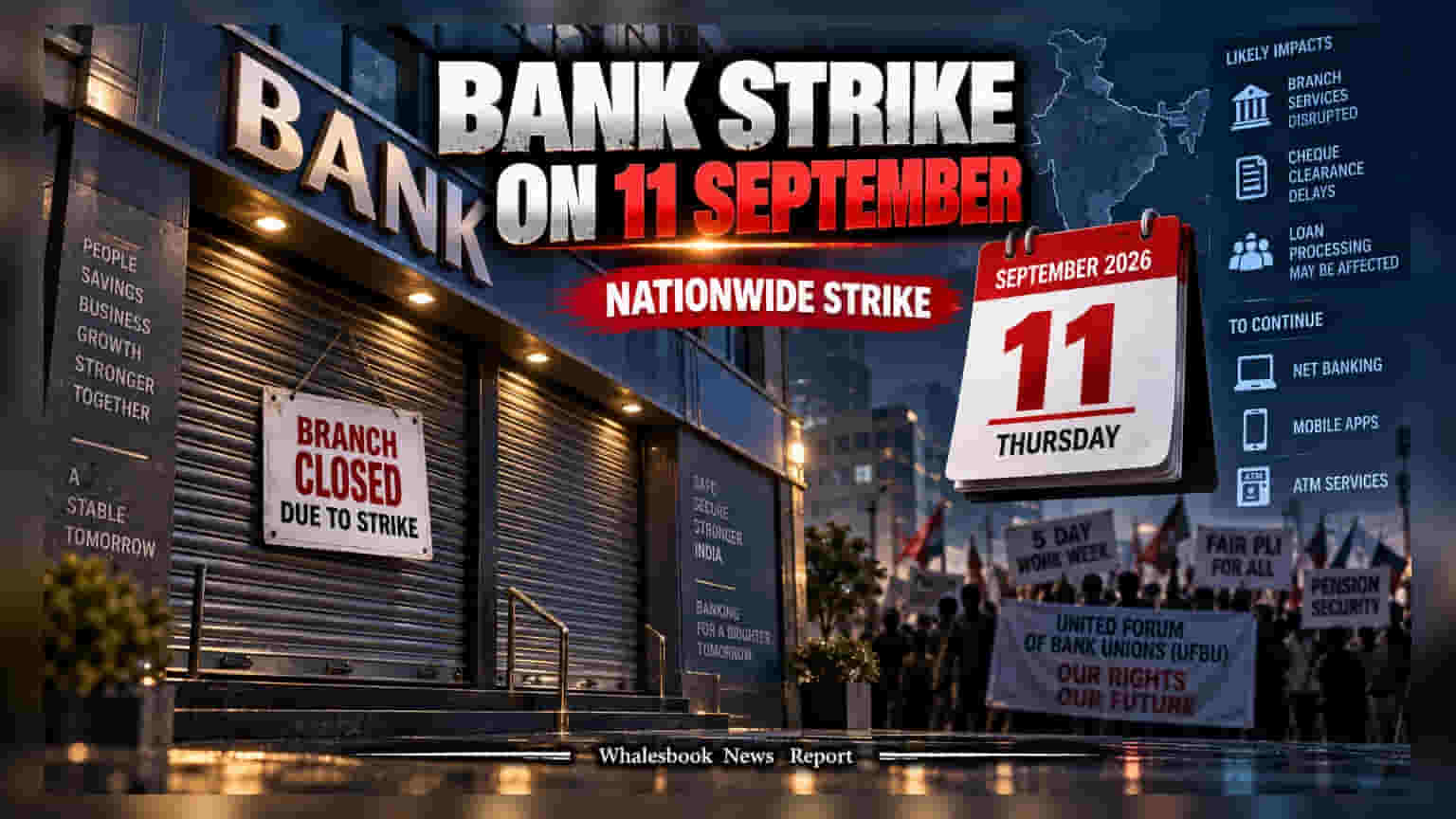 Bank Strike: ११ सप्टेंबरला देशभर बँका बंद! कर्मचाऱ्यांच्या संपामुळे ग्राहकांच्या अडचणी वाढणार