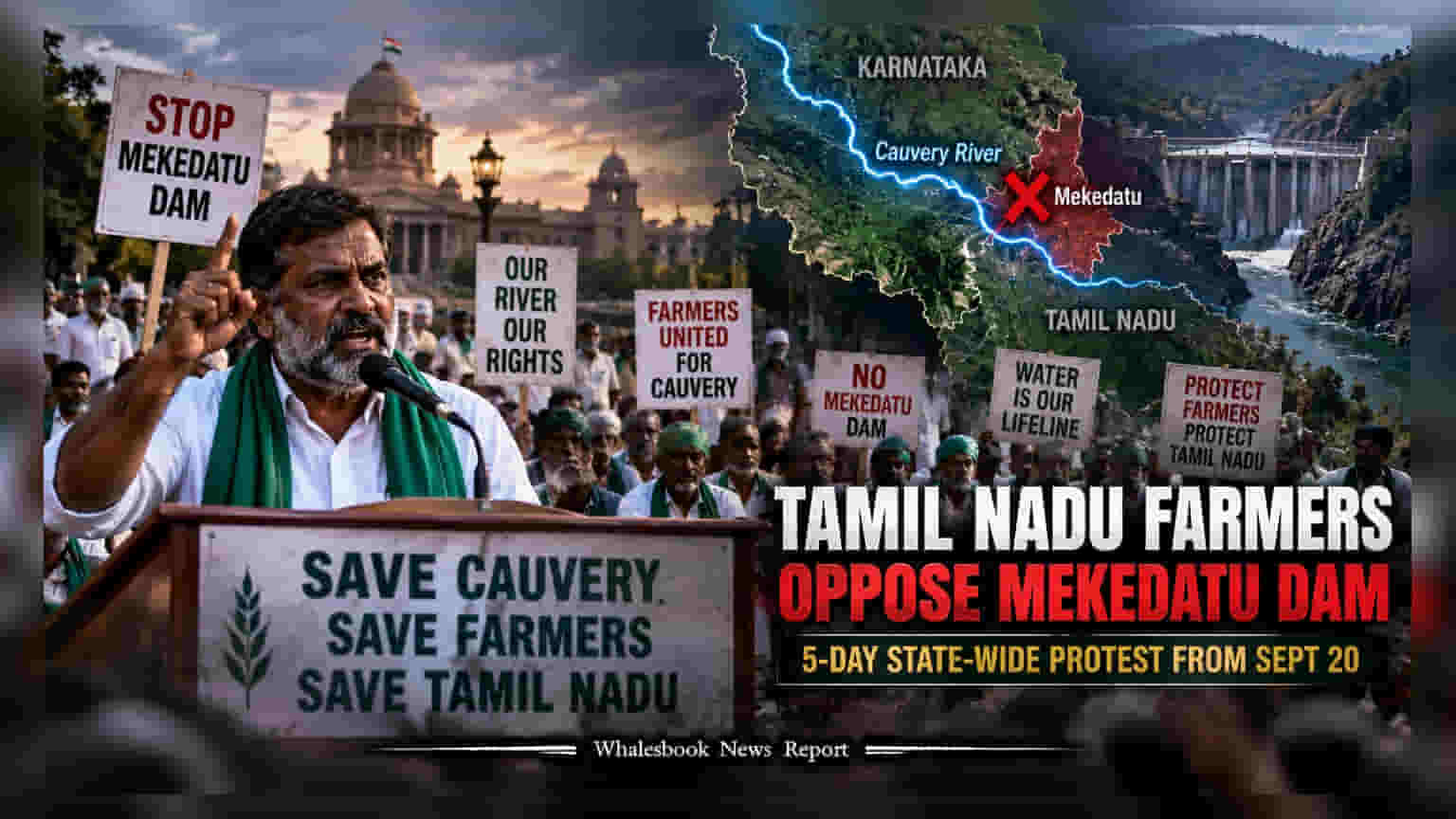Tamil Nadu Farmers Announce 5-Day Protest Against Mekedatu Dam