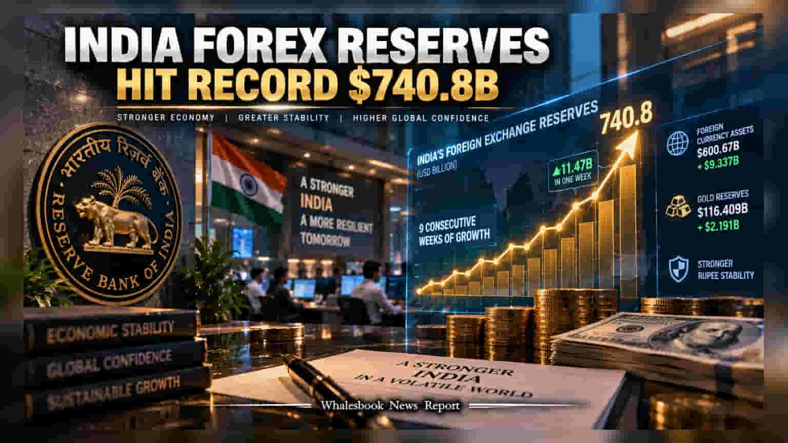 India Forex Reserves Hit Record $740.8 Billion High