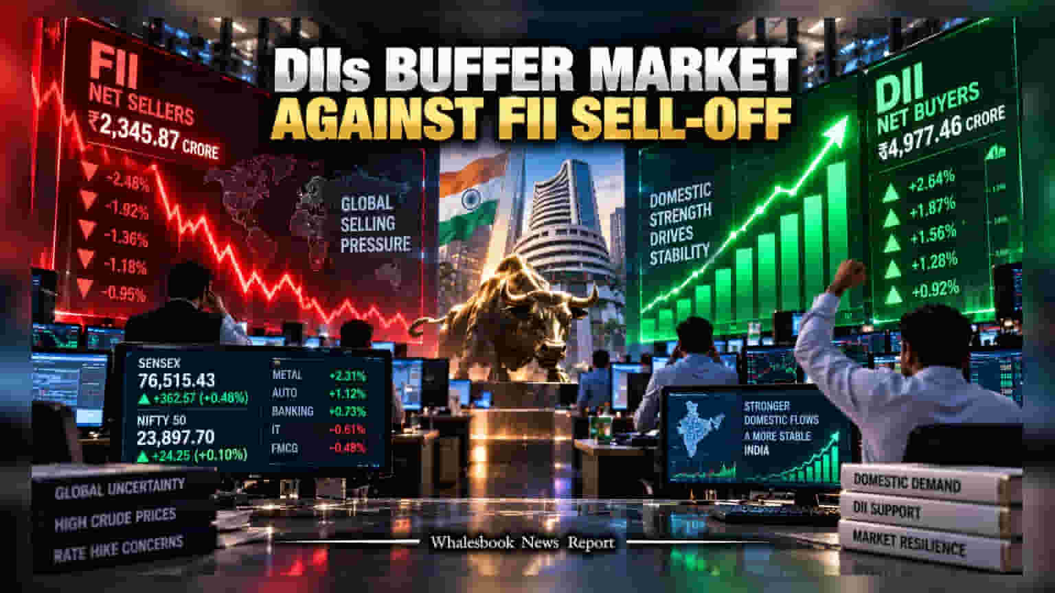 Indian Markets: ભારતીય બજારમાં વાપસી! FII ની વેચવાલી વચ્ચે DII ના સપોર્ટથી માર્કેટમાં તેજી