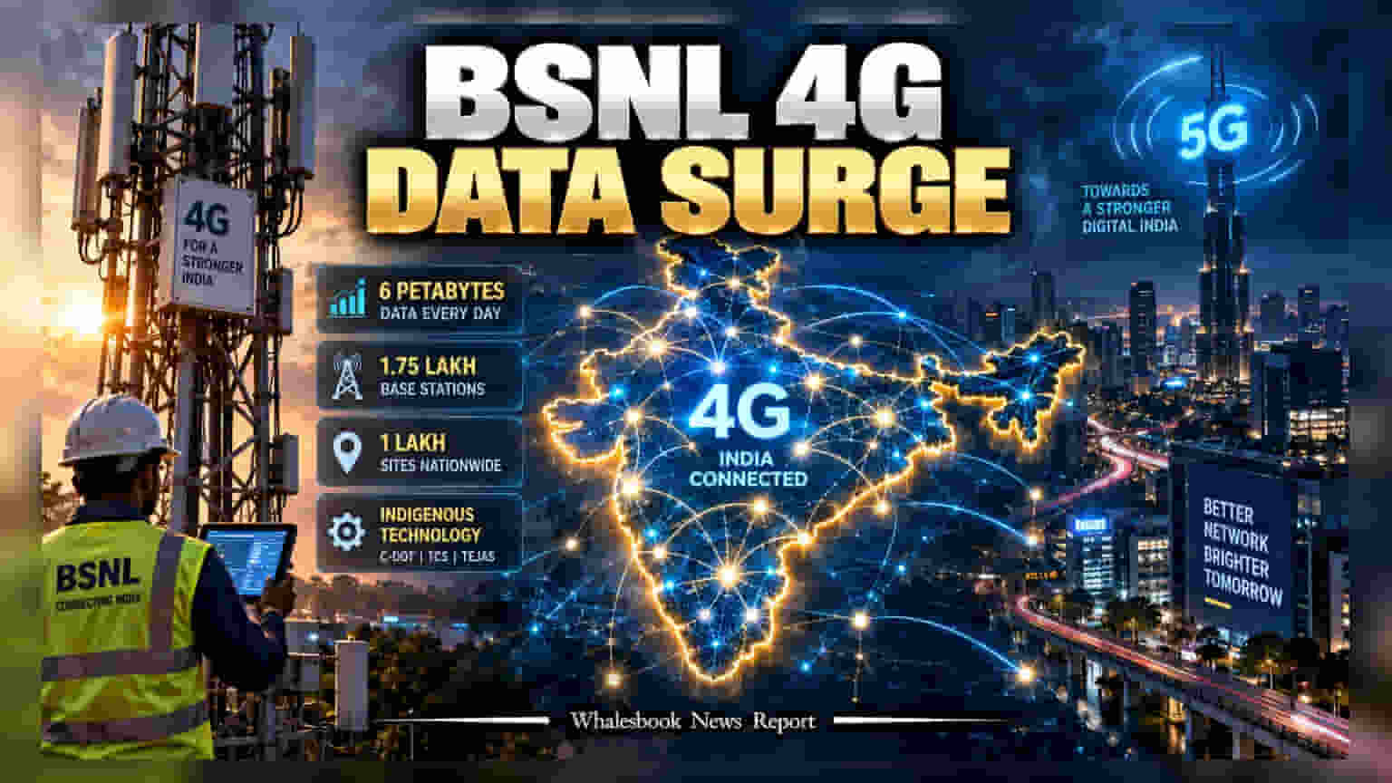 BSNL 4G Network Hits 6 Petabytes Daily Traffic Milestone