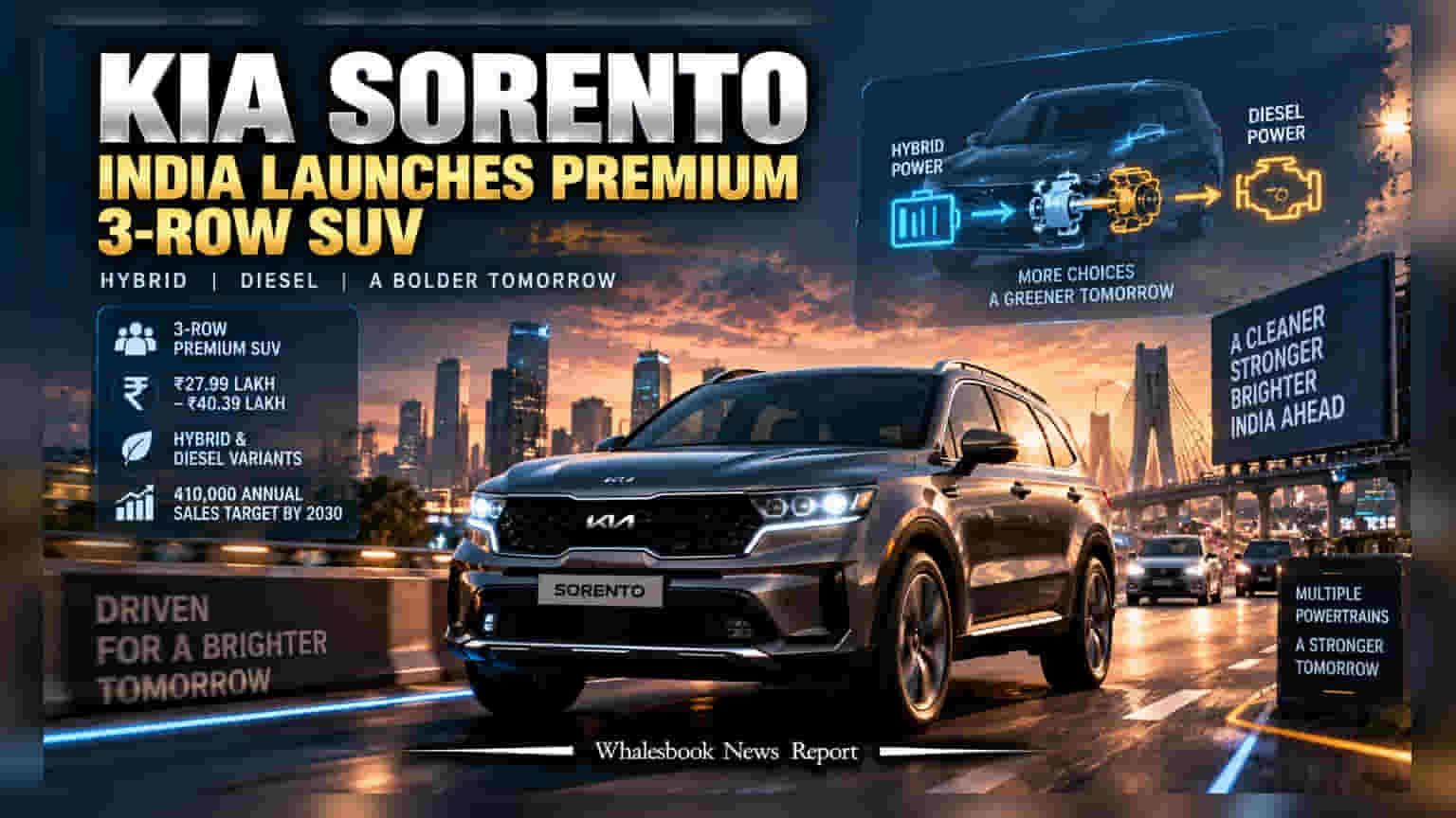 Kia India ਦਾ ਵੱਡਾ ਦਾਅ: ਨਵੀਂ Sorento SUV ਹੋਈ ਲਾਂਚ, ਹੁਣ Hybrids 'ਤੇ ਕੰਪਨੀ ਦਾ ਪੂਰਾ ਫੋਕਸ