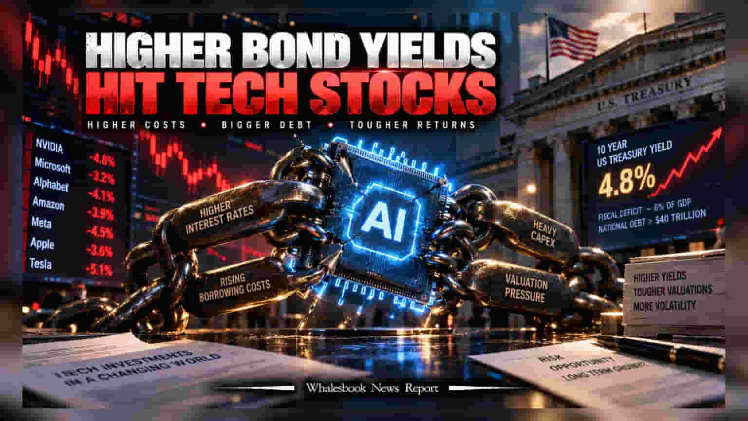 US Bond Yields: ૧૦ વર્ષના બોન્ડ યીલ્ડ **4.8%** પર, ટેક સેક્ટરના વેલ્યુએશન સામે જોખમ