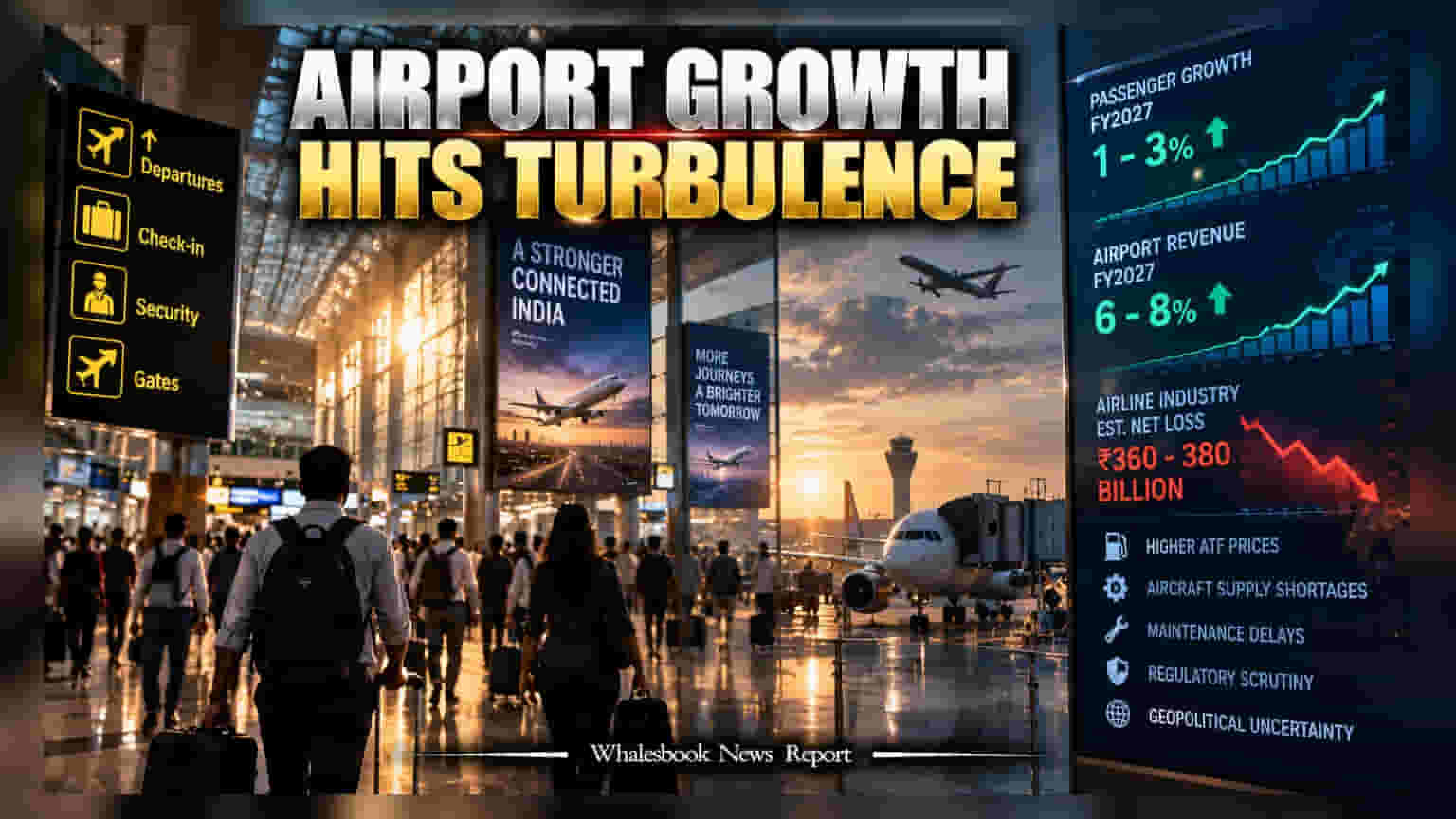 India Aviation Growth Set for Slowdown at 1-3% in FY27