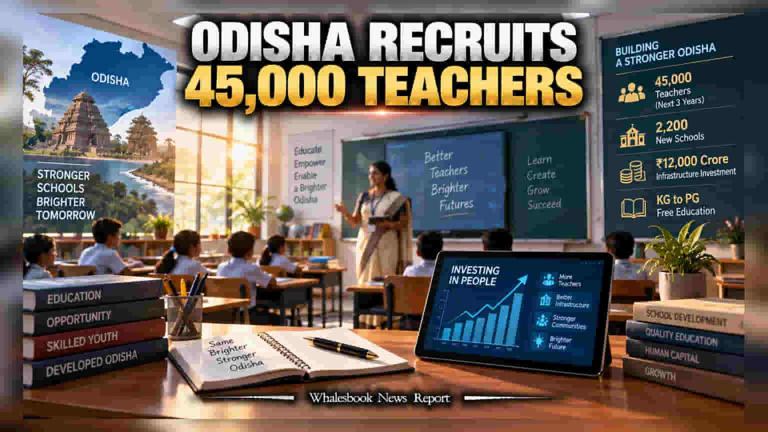Odisha ਦਾ ਵੱਡਾ ਐਲਾਨ: **45,000** ਅਧਿਆਪਕਾਂ ਦੀ ਭਰਤੀ ਤੇ **₹12,000 ਕਰੋੜ** ਦਾ ਇਨਫਰਾ ਬੂਸਟ
