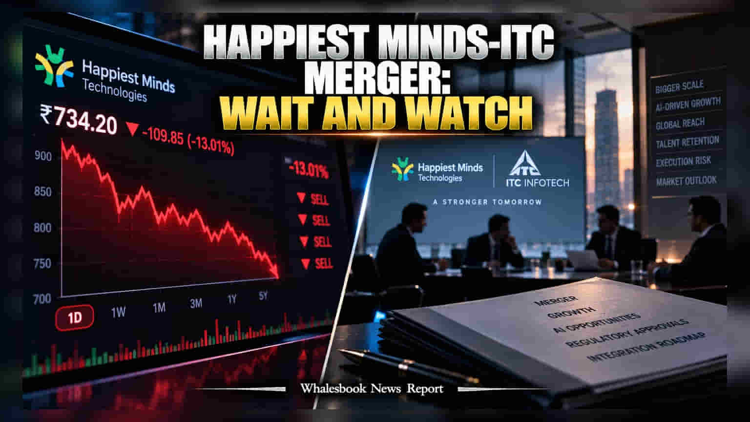 Happiest Minds Share: ITC Infotech સાથે મર્જરના સમાચારથી શેર 13% તૂટ્યો, રોકાણકારોમાં નિરાશા